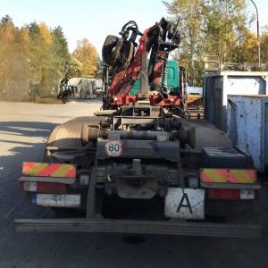 foto 6x4 metal waste EUR4 hook+ crane Renault + Epsilon E110