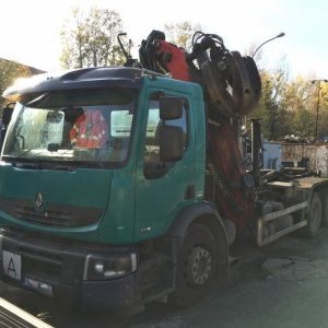 foto 6x4 metal waste EUR4 hook+ crane Renault + Epsilon E110